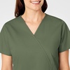 WINK WonderWORK Women’s Mock Wrap Scrub Top(Olive)