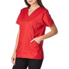 WINK WonderWORK Women’s Mock Wrap Scrub Top(Red)