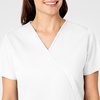 WINK WonderWORK Women’s Mock Wrap Scrub Top(White)