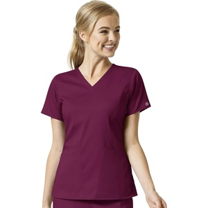 Wink PRO Women’s 4 Pocket V-Neck Scrub Top(Wine)