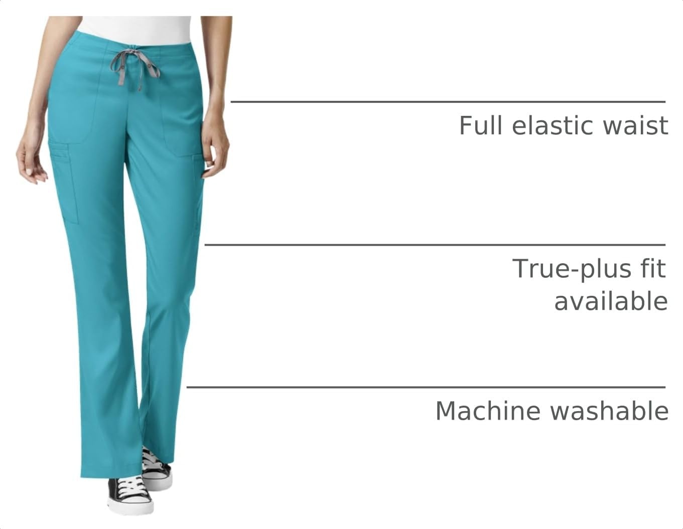 image:imageWINK PRO Womens Moderate Flare Leg Cargo Scrub PantTeal Blue