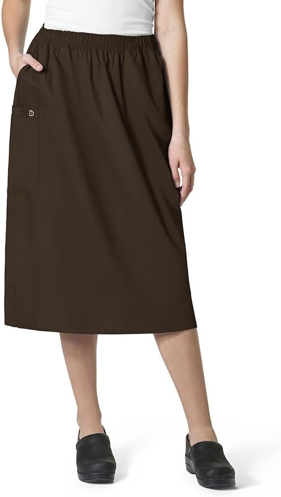 image:imageWINK WonderWORK Womens Pull On Cargo SkirtChocolate