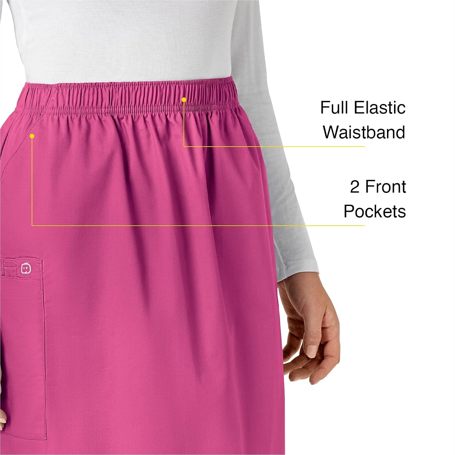 image:imageWINK WonderWORK Womens Pull On Cargo SkirtFuchsia