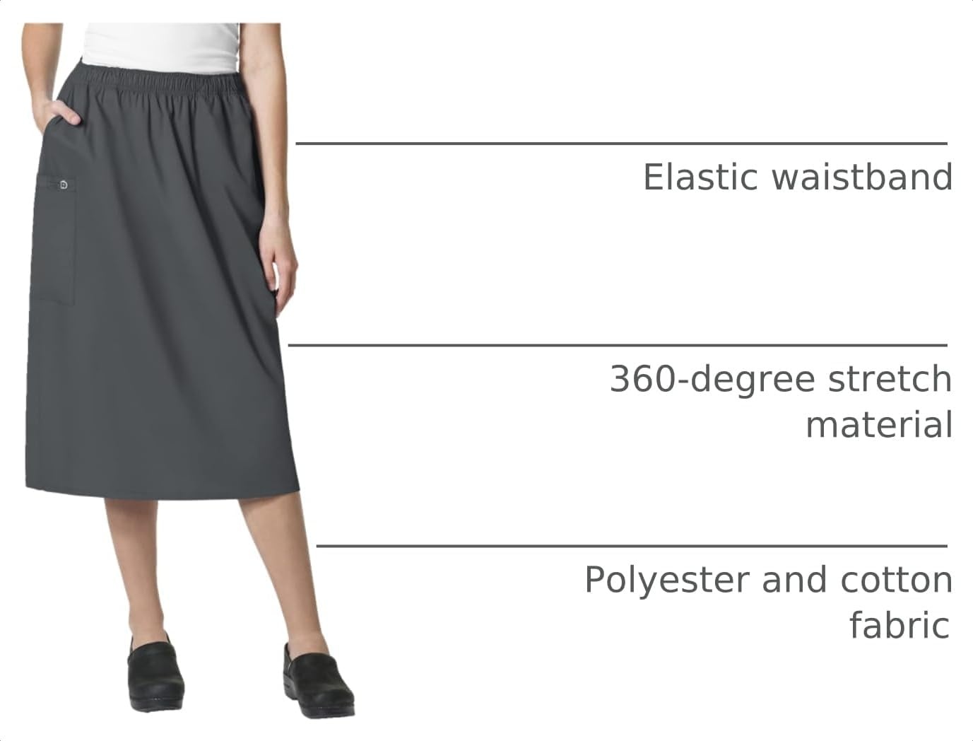 image:imageWINK WonderWORK Womens Pull On Cargo SkirtPewter