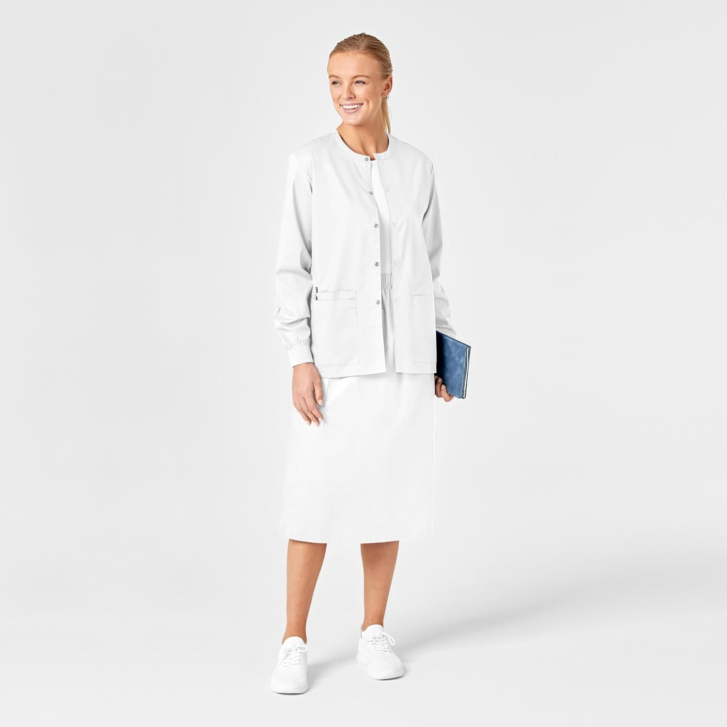 image:imageWINK WonderWORK Womens Pull On Cargo SkirtWhite
