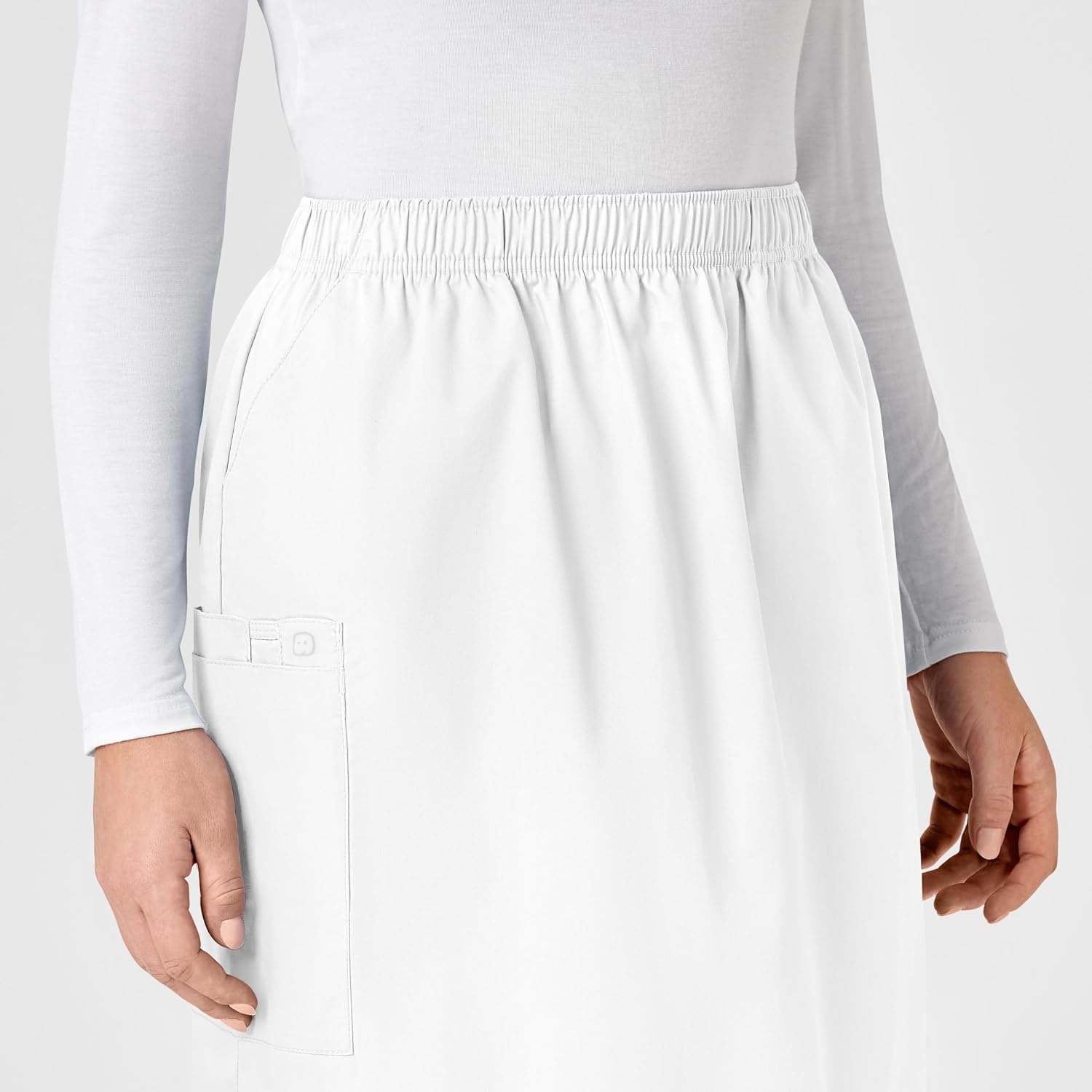 image:imageWINK WonderWORK Womens Pull On Cargo SkirtWhite