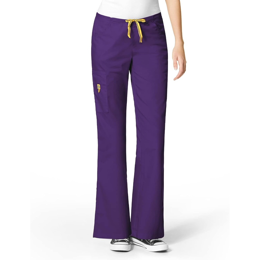image:imageWINK PRO Womens Moderate Flare Leg Cargo Scrub PantEggplant
