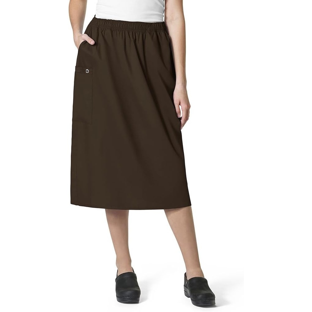 image:imageWINK WonderWORK Womens Pull On Cargo SkirtChocolate