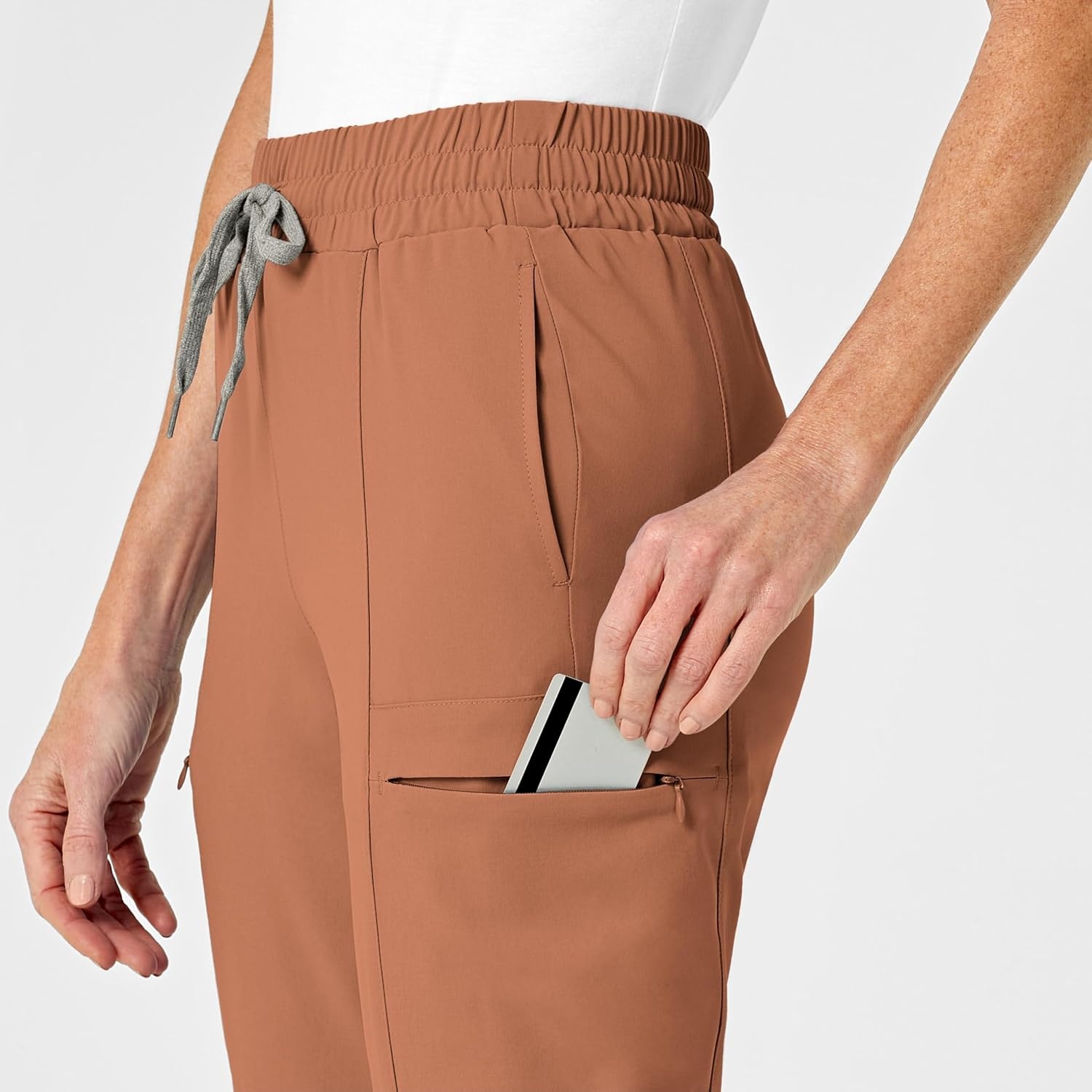 image:imageWink Renew Womens High Waist Slim Leg Scrub PantClay