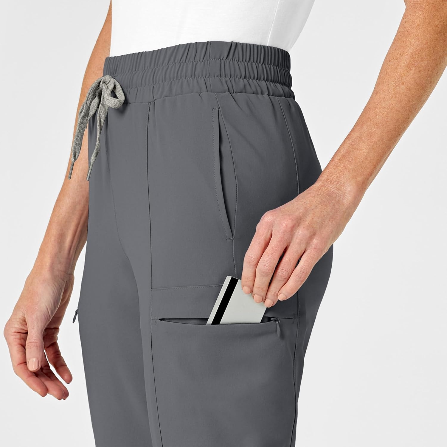 image:imageWink Renew Womens High Waist Slim Leg Scrub PantPewter