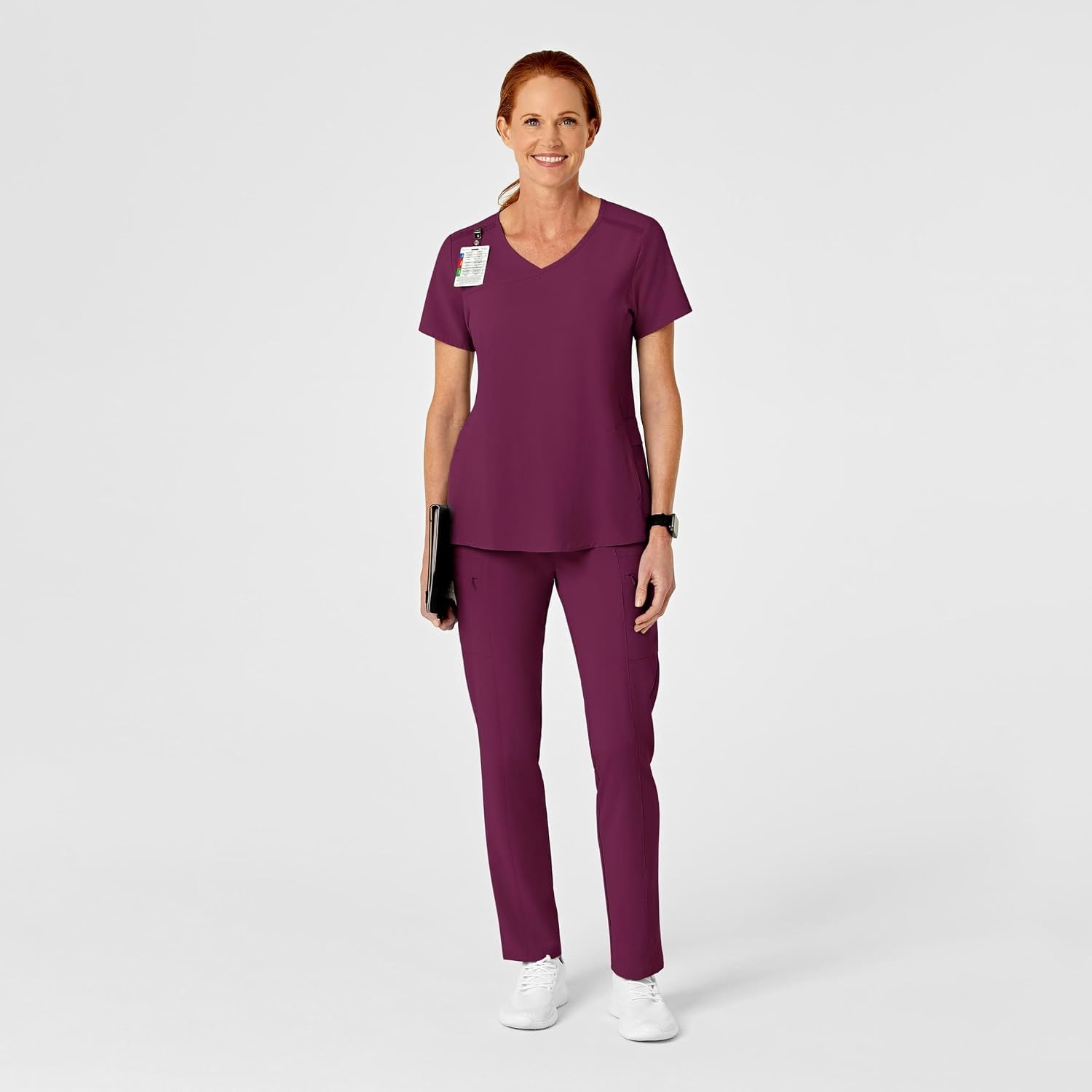 image:imageWink Renew Womens High Waist Slim Leg Scrub PantWine