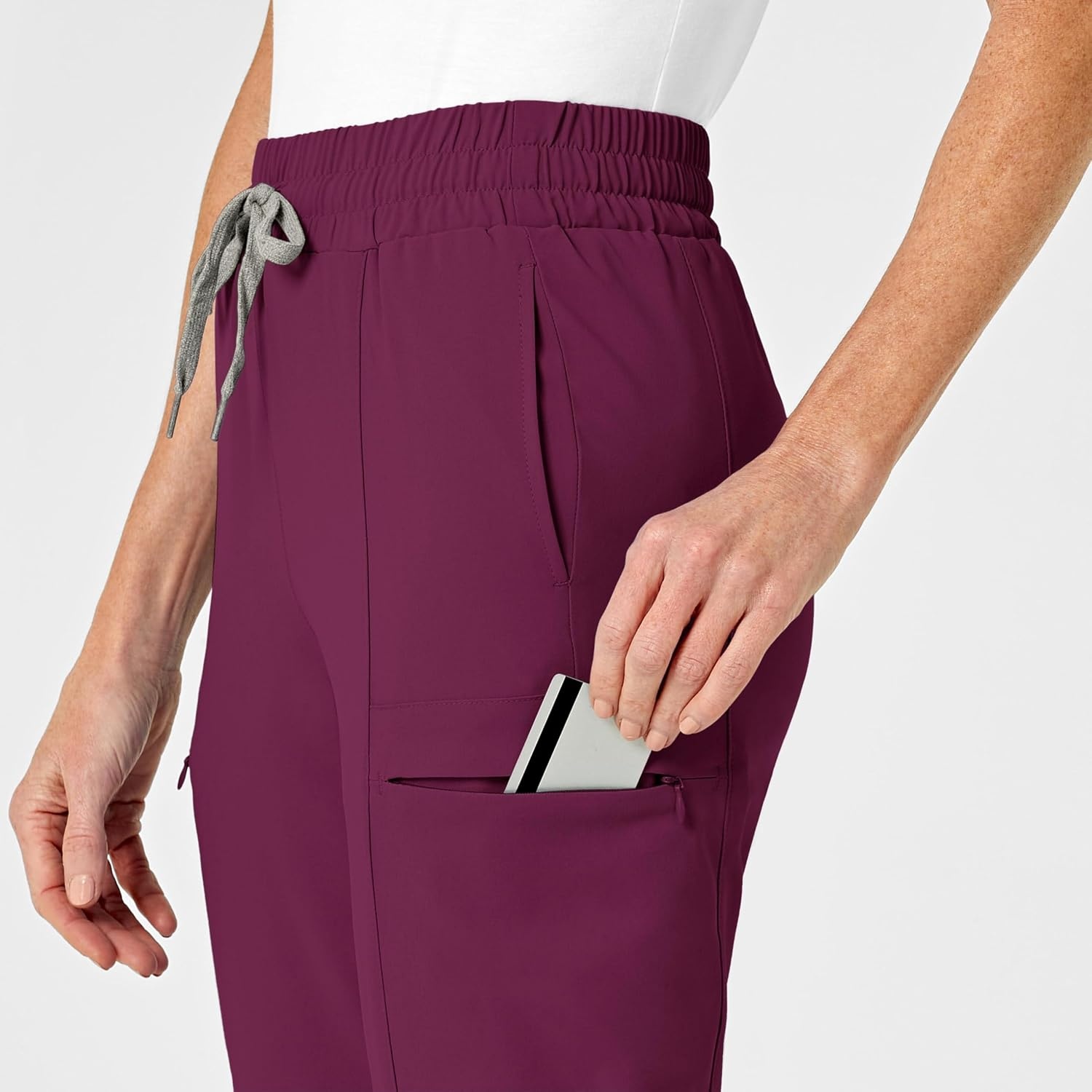 image:imageWink Renew Womens High Waist Slim Leg Scrub PantWine