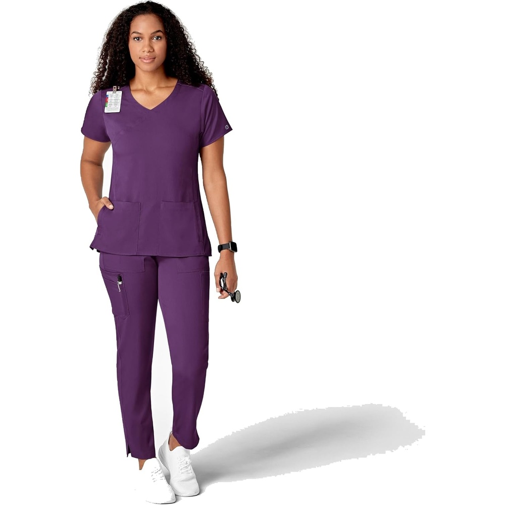 image:imageWink PRO Womens Slim Leg Cargo Scrub PantEggplant