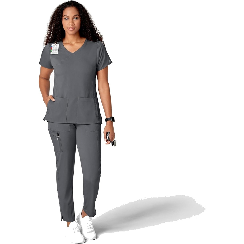 image:imageWink PRO Womens Slim Leg Cargo Scrub PantPewter
