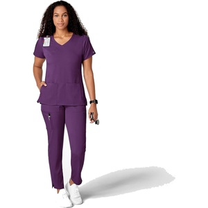Wink PRO Women’s Slim Leg Cargo Scrub Pant(Eggplant)