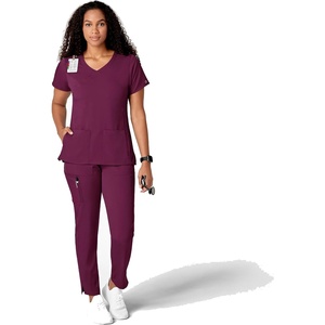 Wink PRO Women’s Slim Leg Cargo Scrub Pant(Wine)