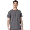 WonderWink Mens Men’s Moto Knit Crew Neck Top Medical Scrubs, Pewter Heather, Small US