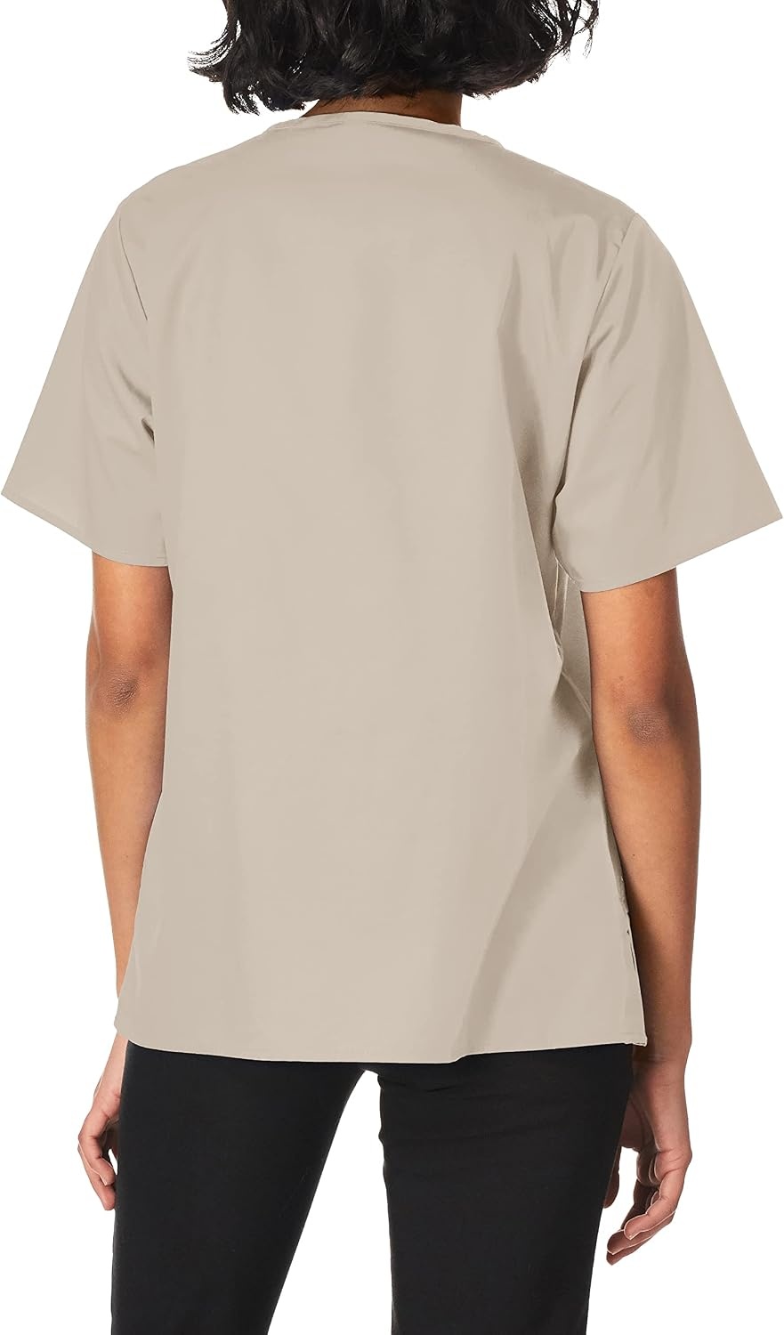 image:imageWINK WonderWORK Womens Short Sleeve Snap Front Scrub TopKhaki