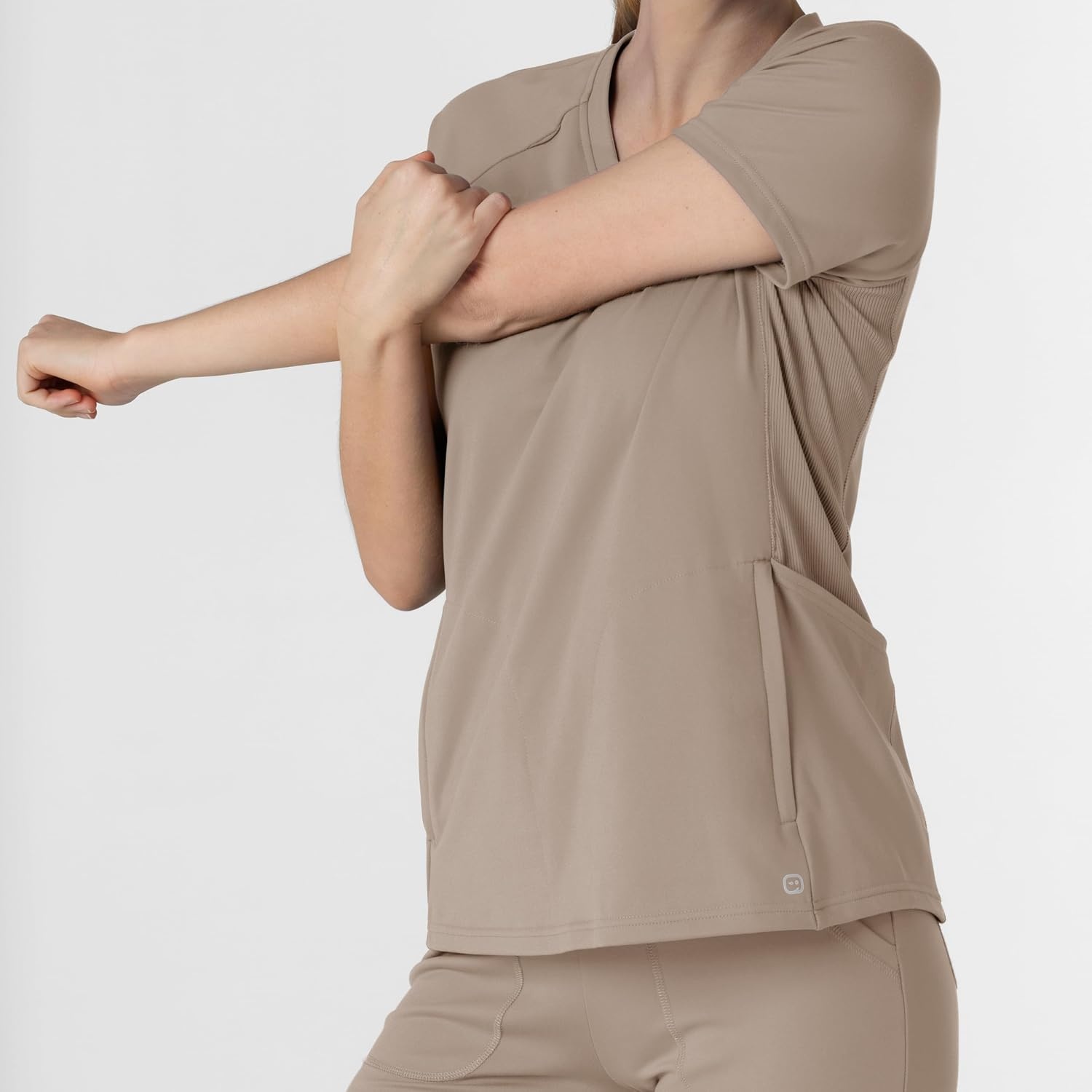 image:imageWink Renew Knit Womens FlexnReach VNeck Raglan Scrub TopHaze