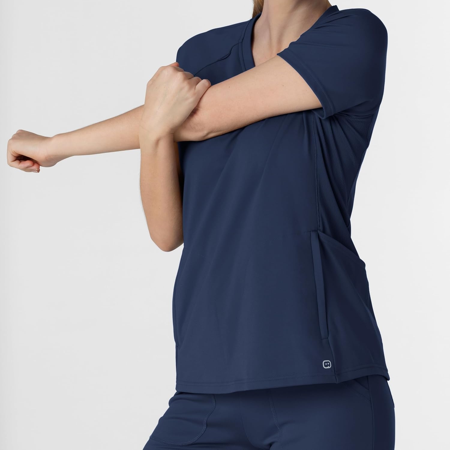 image:imageWink Renew Knit Womens FlexnReach VNeck Raglan Scrub TopNavy