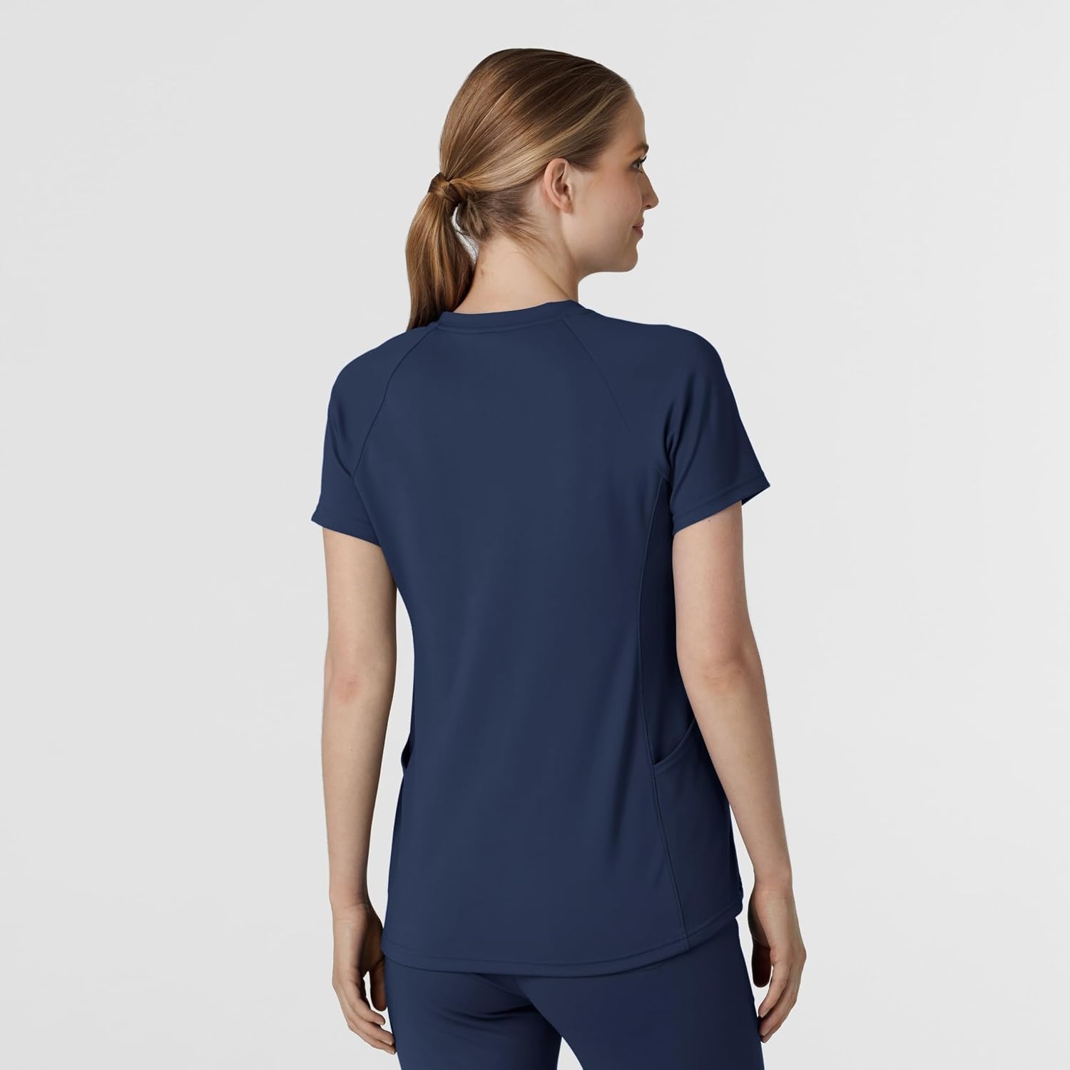 image:imageWink Renew Knit Womens FlexnReach VNeck Raglan Scrub TopNavy
