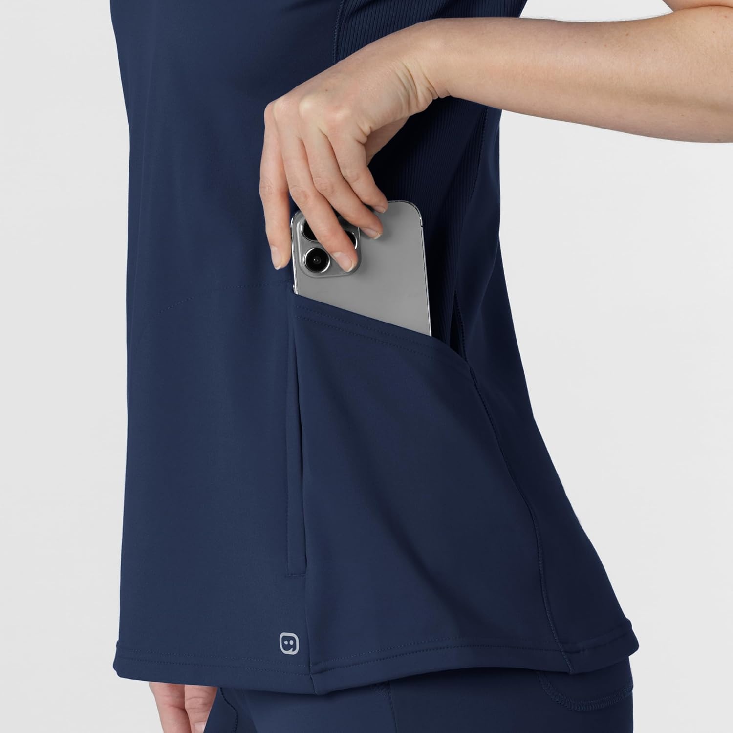 image:imageWink Renew Knit Womens FlexnReach VNeck Raglan Scrub TopNavy