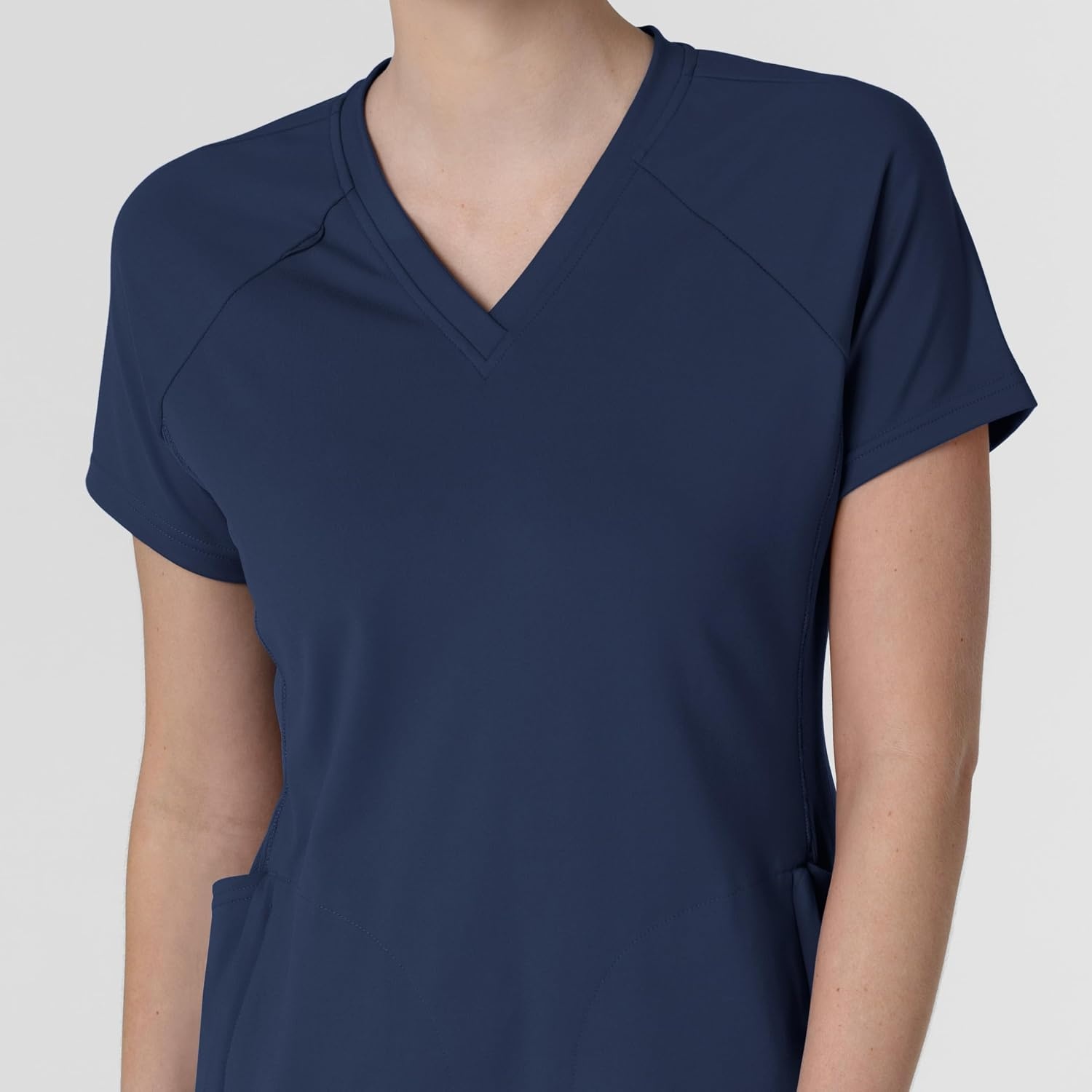 image:imageWink Renew Knit Womens FlexnReach VNeck Raglan Scrub TopNavy
