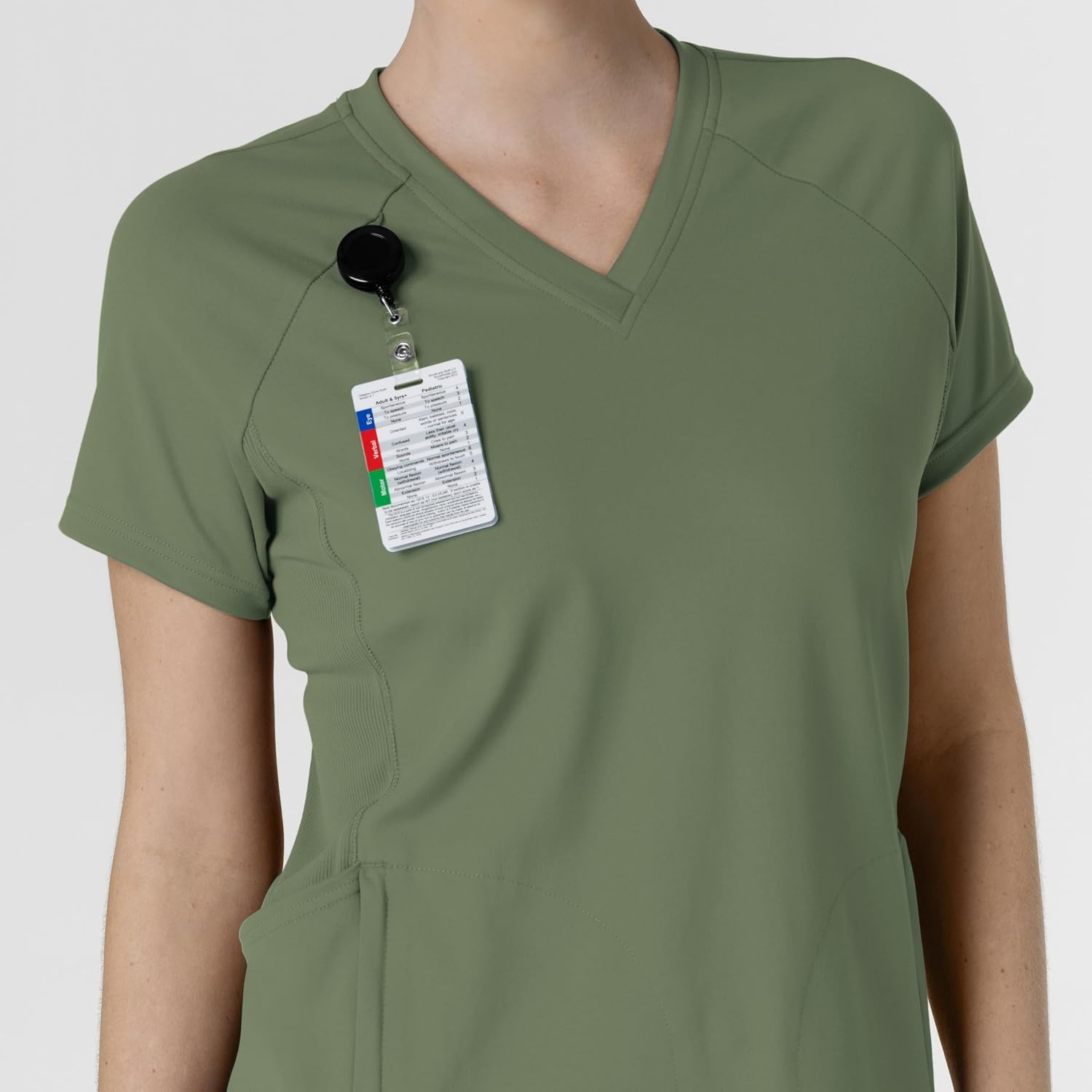image:imageWink Renew Knit Womens FlexnReach VNeck Raglan Scrub TopOlive