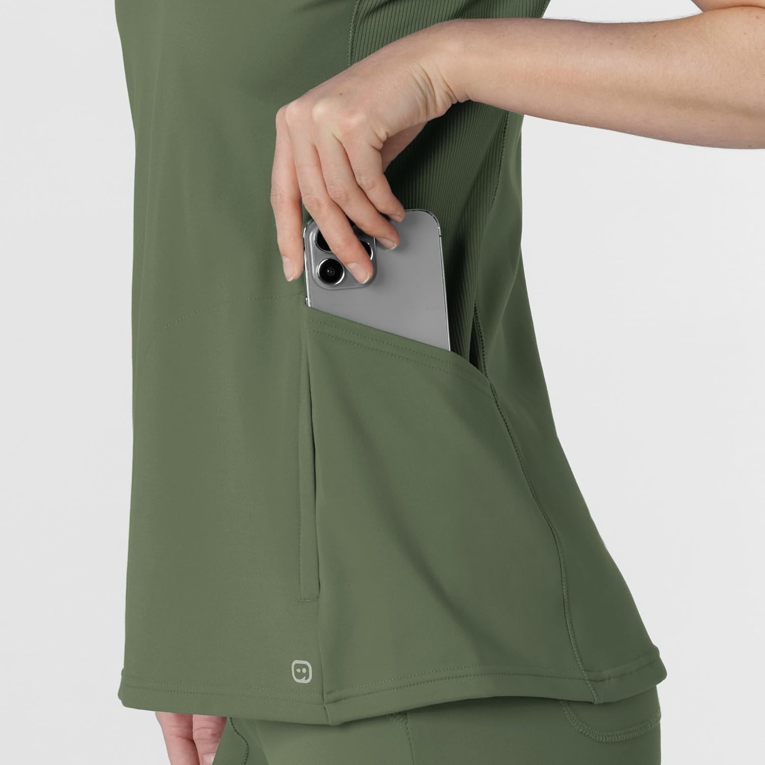 image:imageWink Renew Knit Womens FlexnReach VNeck Raglan Scrub TopOlive