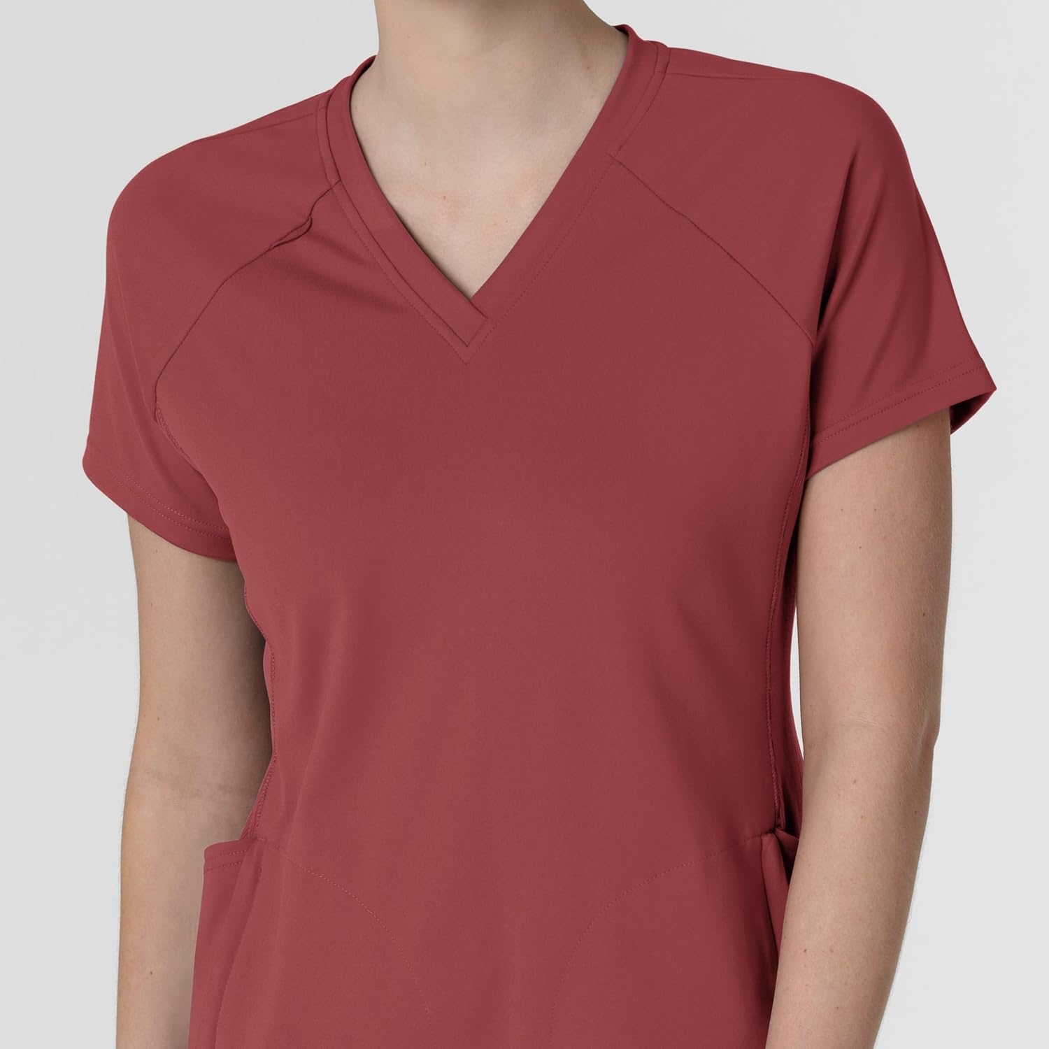 image:imageWink Renew Knit Womens FlexnReach VNeck Raglan Scrub TopRuby