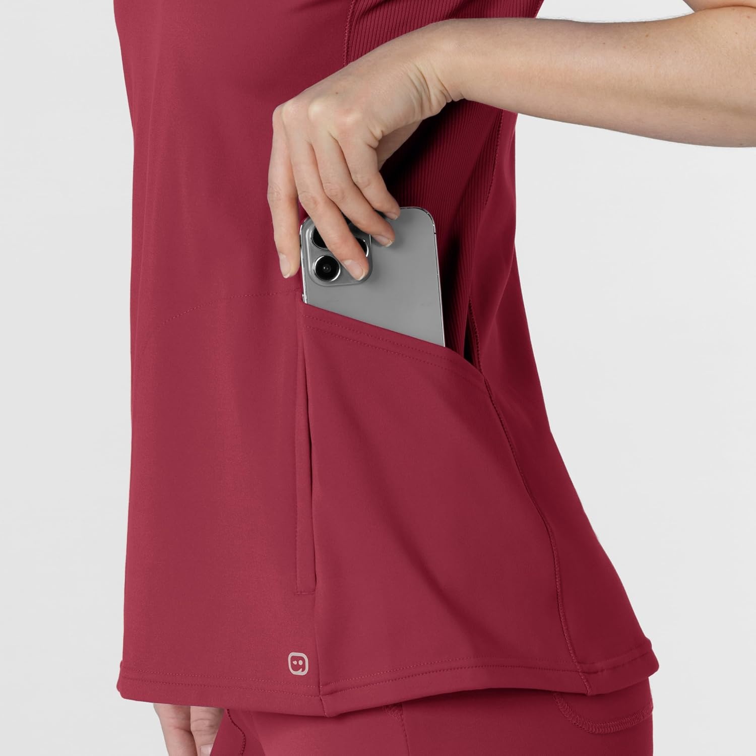 image:imageWink Renew Knit Womens FlexnReach VNeck Raglan Scrub TopRuby