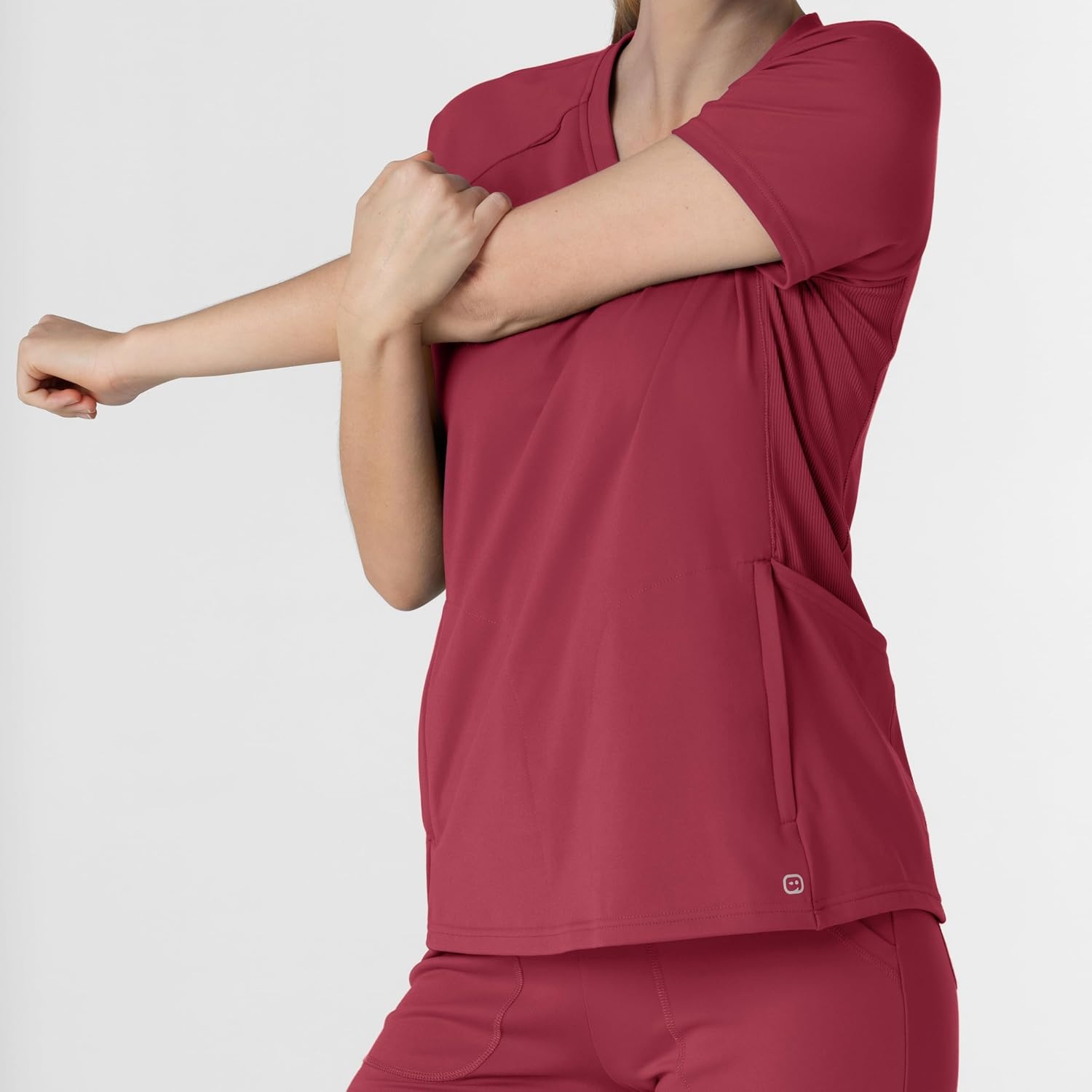 image:imageWink Renew Knit Womens FlexnReach VNeck Raglan Scrub TopRuby
