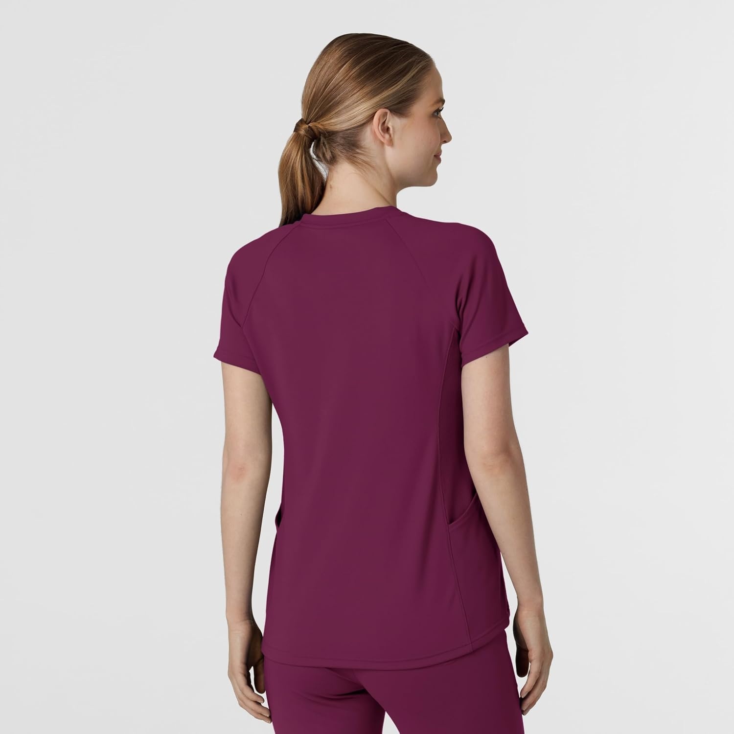 image:imageWink Renew Knit Womens FlexnReach VNeck Raglan Scrub TopWine