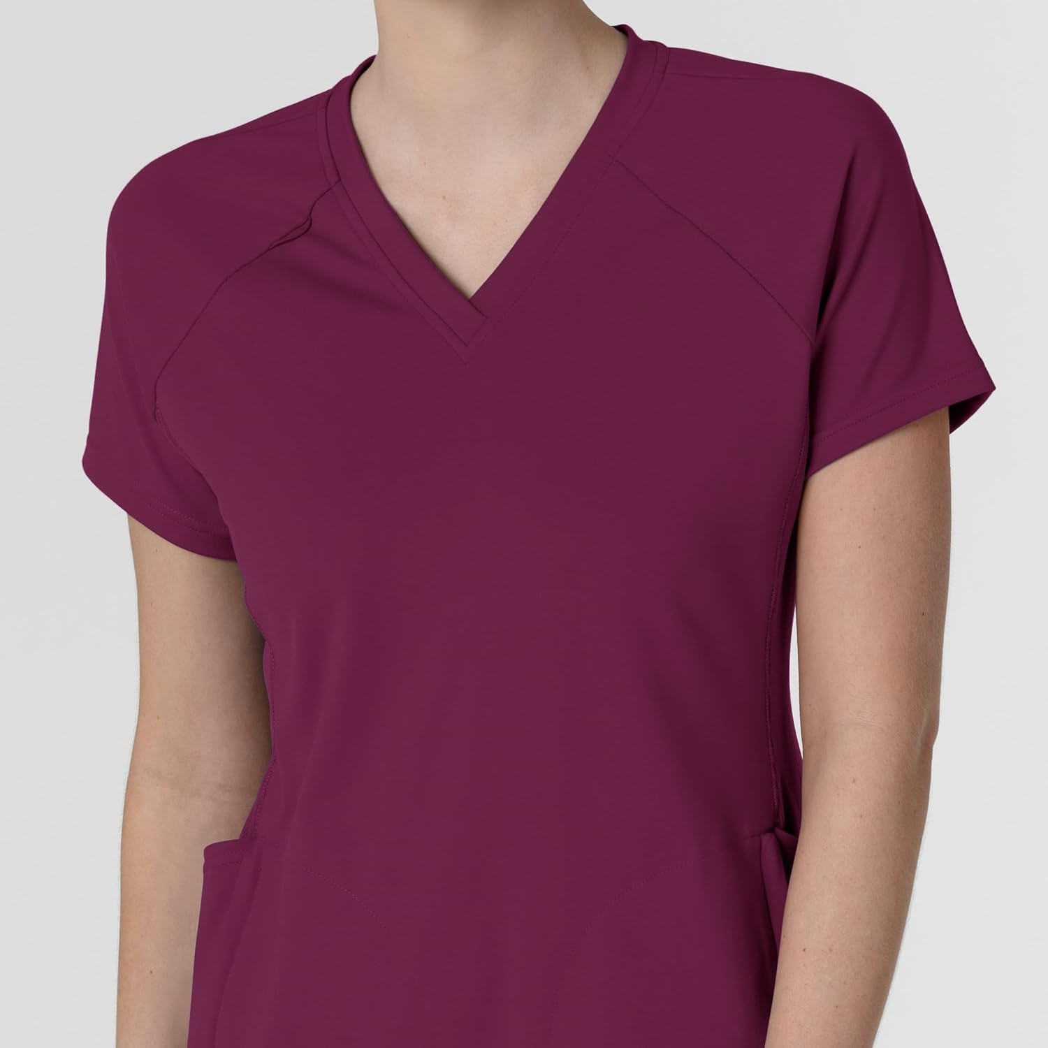 image:imageWink Renew Knit Womens FlexnReach VNeck Raglan Scrub TopWine