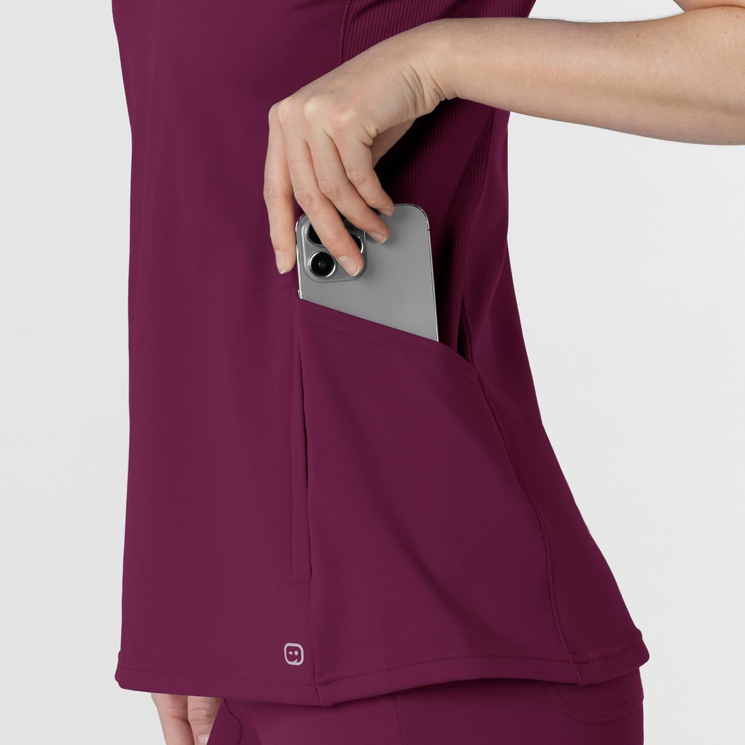 image:imageWink Renew Knit Womens FlexnReach VNeck Raglan Scrub TopWine