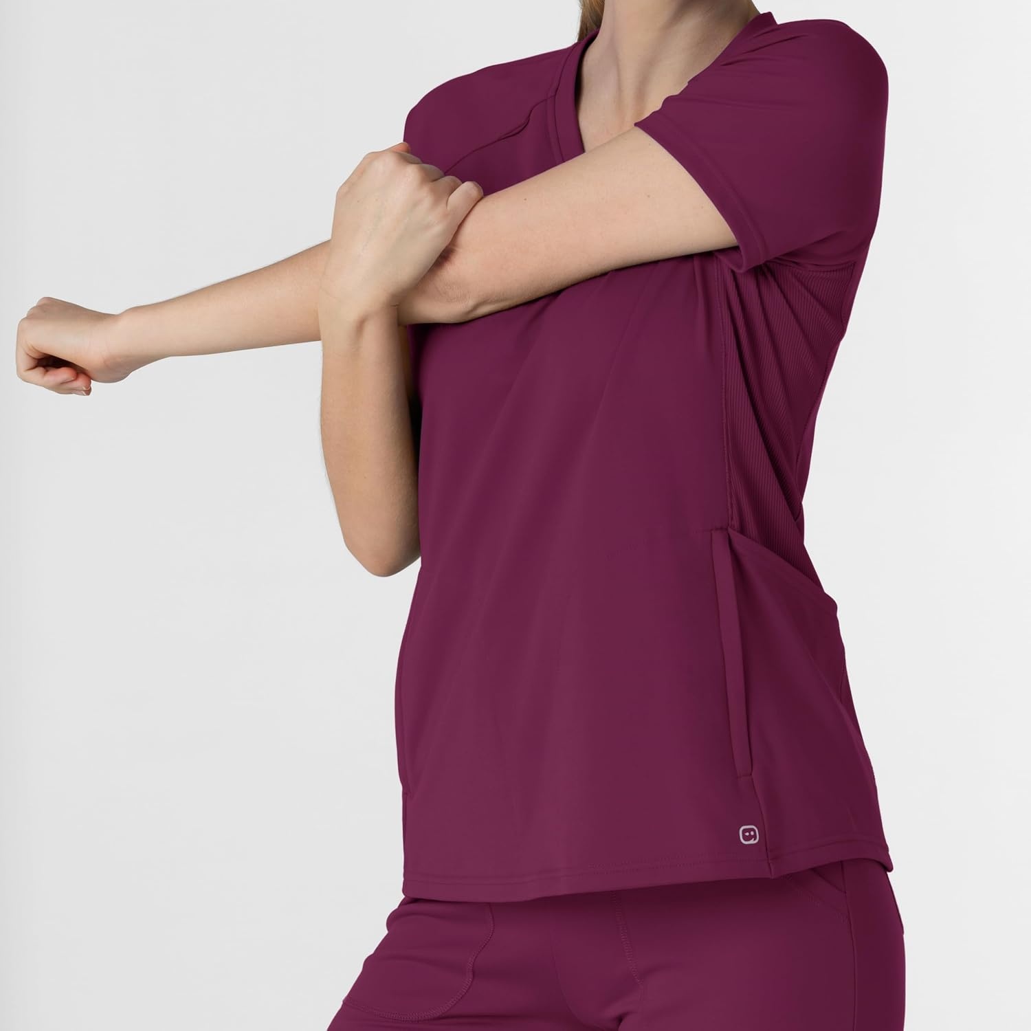 image:imageWink Renew Knit Womens FlexnReach VNeck Raglan Scrub TopWine