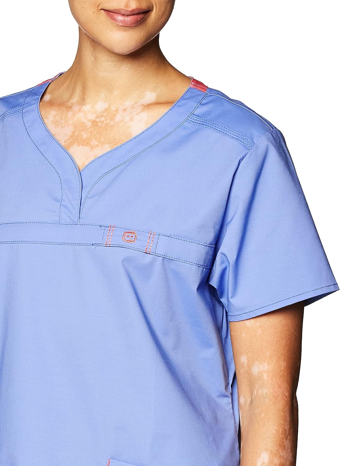 image:imageWink WonderFLEX Patience Womens Curved Notch Neck Scrub TopCeil Blue