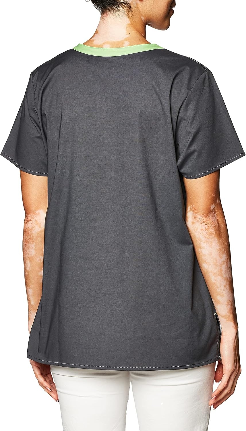 image:imageWink WonderFLEX Patience Womens Curved Notch Neck Scrub TopCharcoal