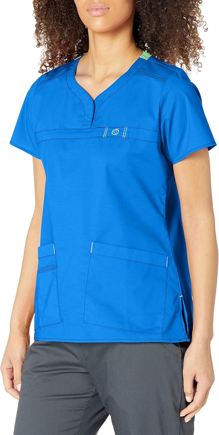 image:imageWink WonderFLEX Patience Womens Curved Notch Neck Scrub TopRoyal