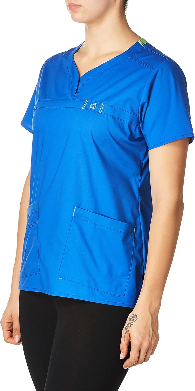 image:imageWink WonderFLEX Patience Womens Curved Notch Neck Scrub TopRoyal