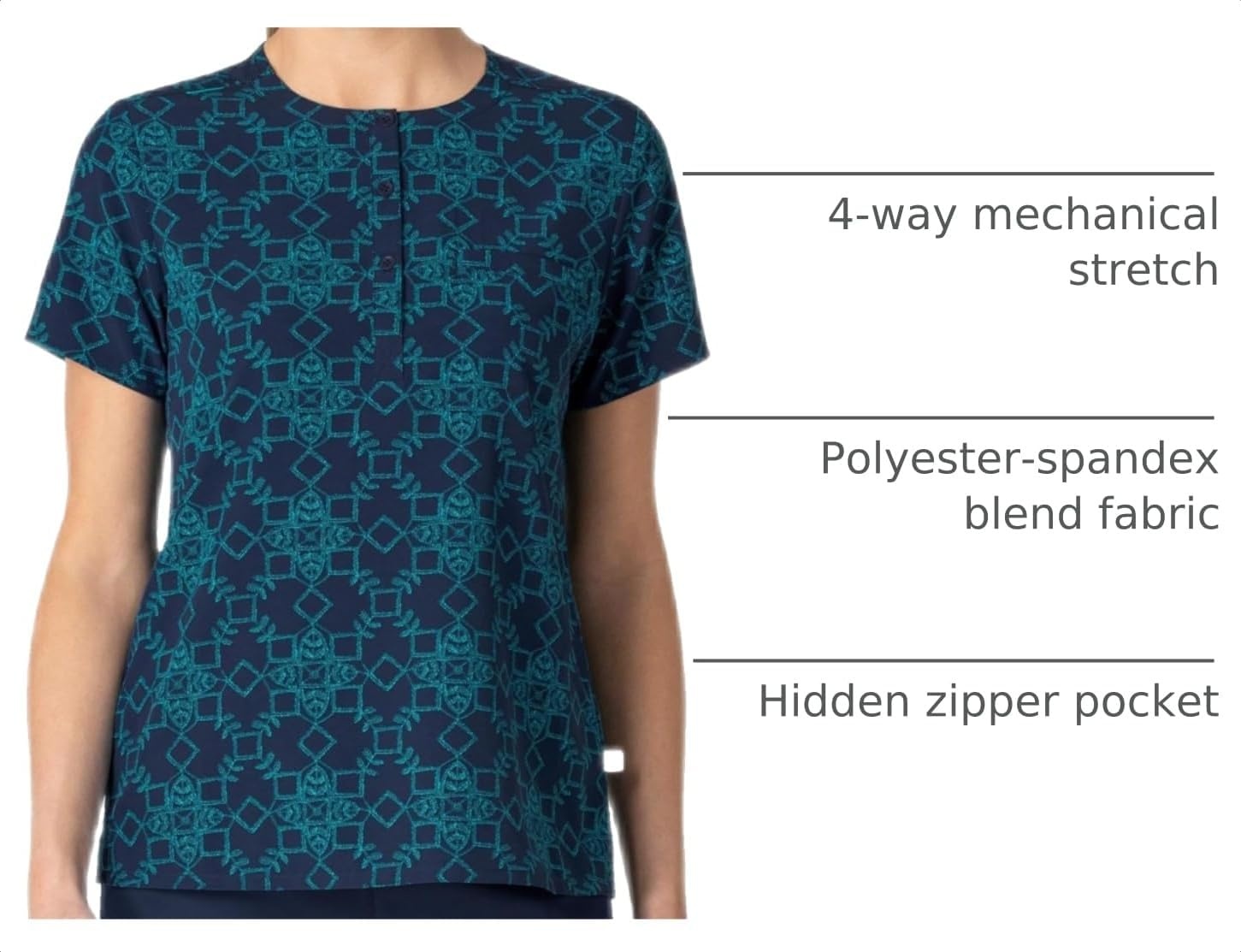 image:imageWonderWink Womens Scrub TopSnow Summit