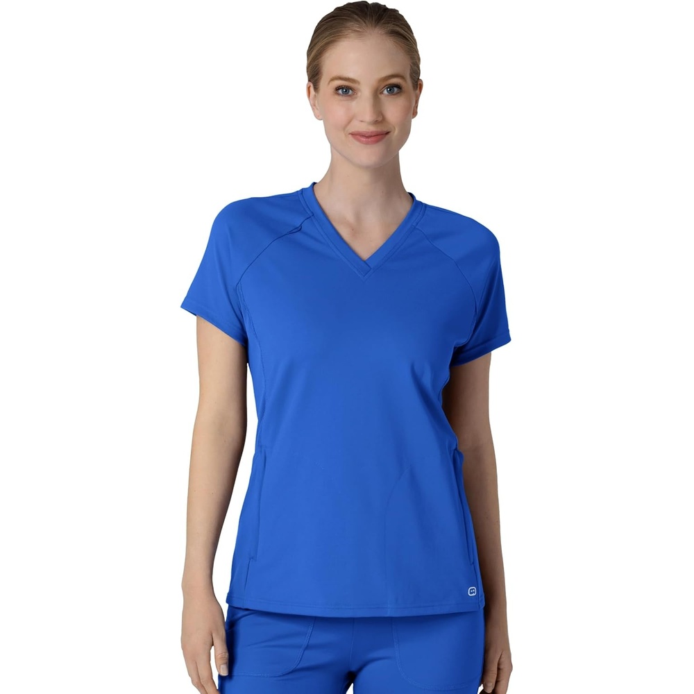 image:imageWink Renew Knit Womens FlexnReach VNeck Raglan Scrub TopRoyal