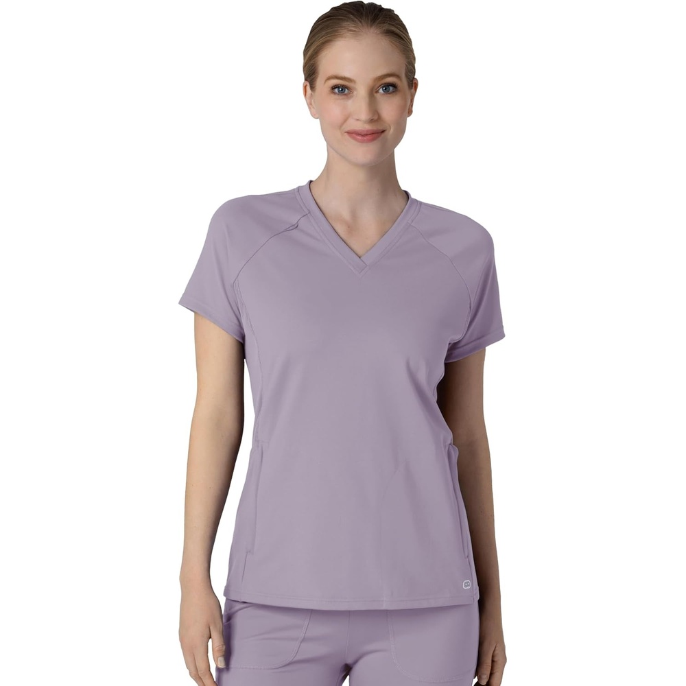 image:imageWink Renew Knit Womens FlexnReach VNeck Raglan Scrub TopWisteria