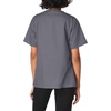 WINK WonderWORK Women’s Short Sleeve Snap Front Scrub Top(Pewter)