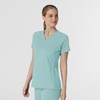 Wink Renew Knit Women’s Flex-n-Reach V-Neck Raglan Scrub Top(Coastal Blue)