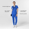 Wink Renew Knit Women’s Flex-n-Reach V-Neck Raglan Scrub Top(Royal)