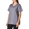 Wink WonderFLEX Patience – Women’s Curved Notch Neck Scrub Top(Pewter)