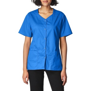 WINK WonderWORK Women’s Short Sleeve Snap Front Scrub Top(Royal)