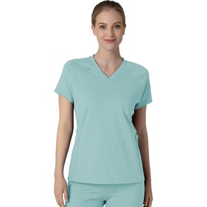 Wink Renew Knit Women’s Flex-n-Reach V-Neck Raglan Scrub Top(Coastal Blue)