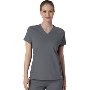 Wink Renew Knit Women’s Flex-n-Reach V-Neck Raglan Scrub Top(Pewter)